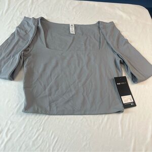 NWT 90 Degree by Reflex Square Neck Long Sleeve Top Medium Crop